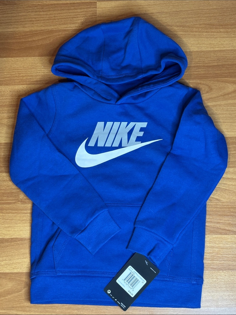 Nike Youth Bright Blue Hoodie with White Swoosh